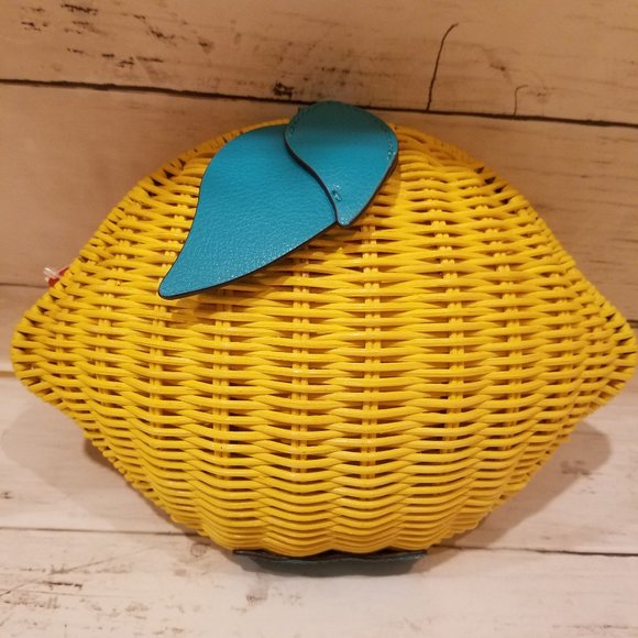 Kate Spade Picnic Perfect Lemon Wicker Crossbody - Picture 6 of 10